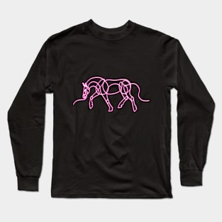 Trotting Neon Horse Long Sleeve T-Shirt